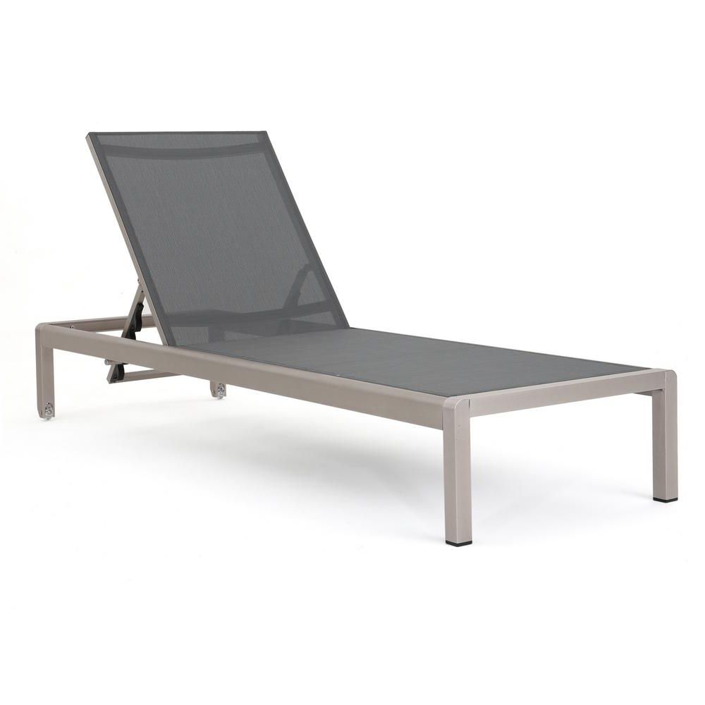 Trendy Cape Coral Outdoor Chaise Lounges With Cushion With Noble House Cape Coral Silver 1 Piece Metal Adjustable (View 8 of 25)