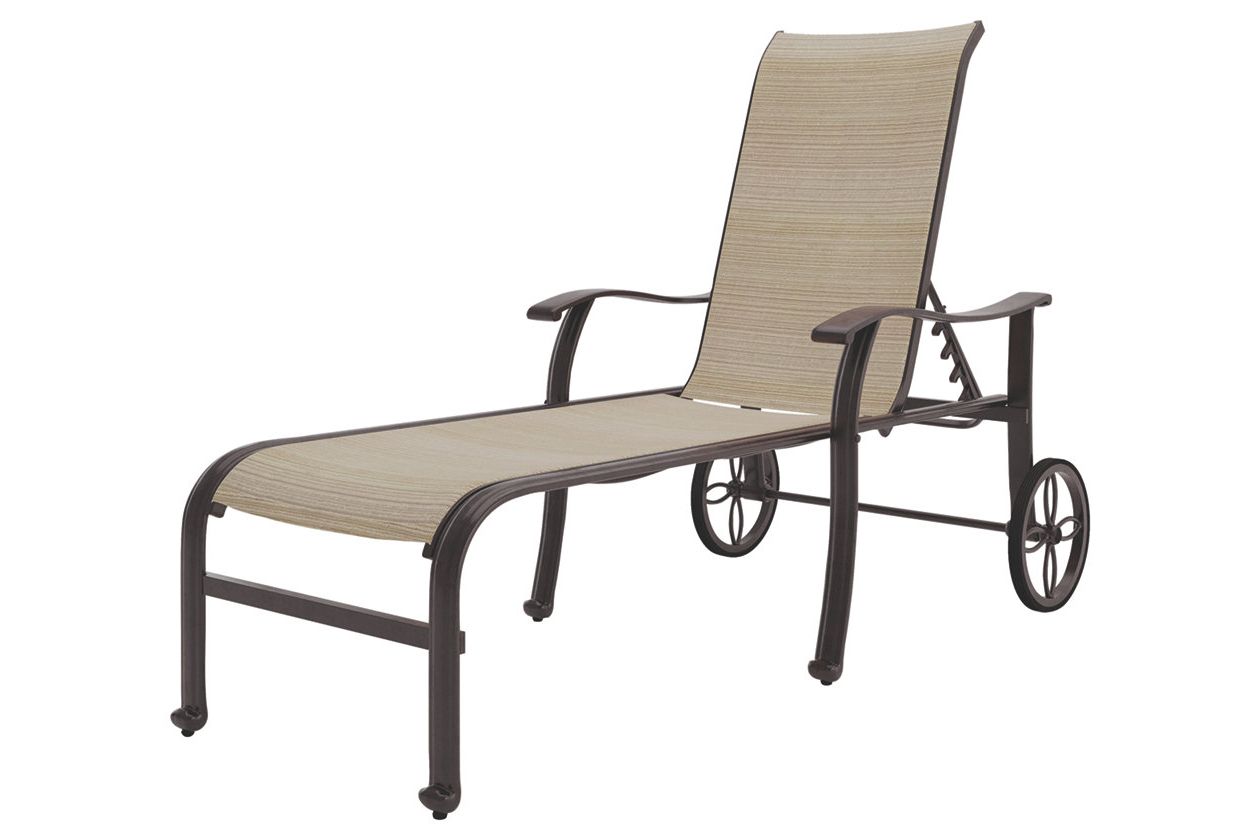 Well Known Bass Lake Sling Chaise Lounge – Silvermoon Furniture Intended For Reclining Sling Lounge Chairs (View 24 of 25)