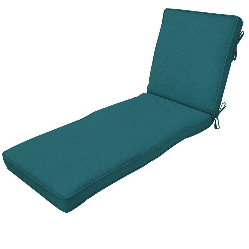 Well Known Details About Chaise Lounge Cushion Outdoor Stain Resistant Fabric  Sunbrella Spectrum Peacock Regarding Indoor Outdoor Textured Bright Chaise Lounges With Sunbrella Fabric (View 6 of 25)