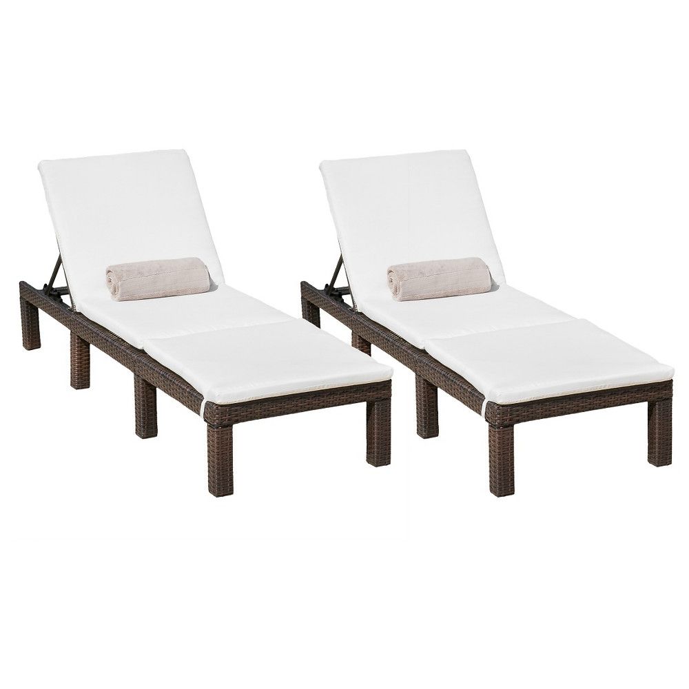 Well Known Jamaica Outdoor Wicker Chaise Lounges With Cushion Pertaining To Jamaica Set Of 2 Wicker Patio Chaise Lounge With Cushion (View 14 of 25)