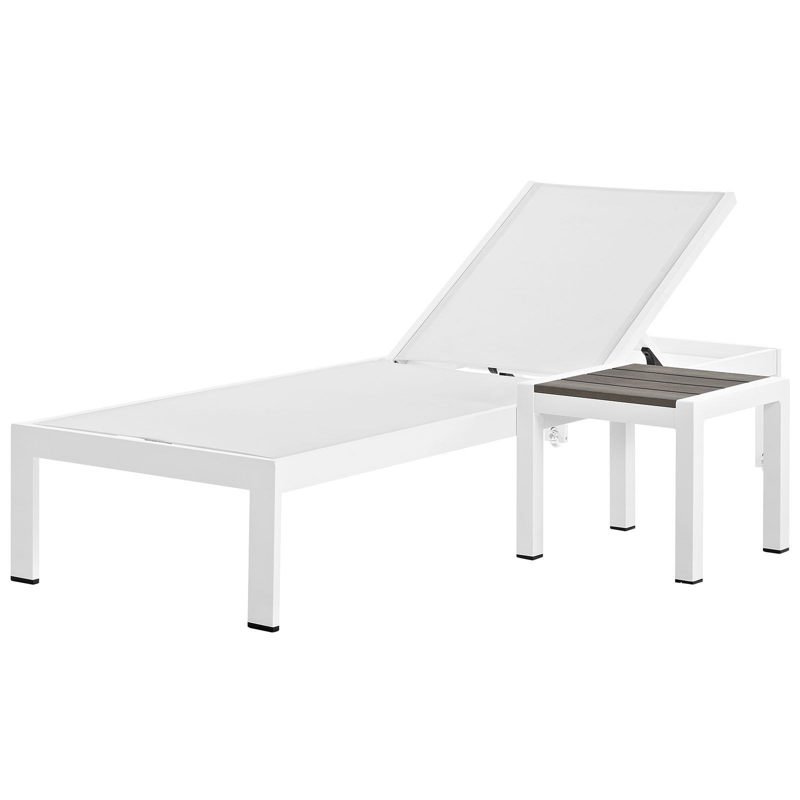 Well Known Shore Aluminum Outdoor Chaises Intended For Shore Aluminum Outdoor Chaise Set Of  (View 8 of 25)