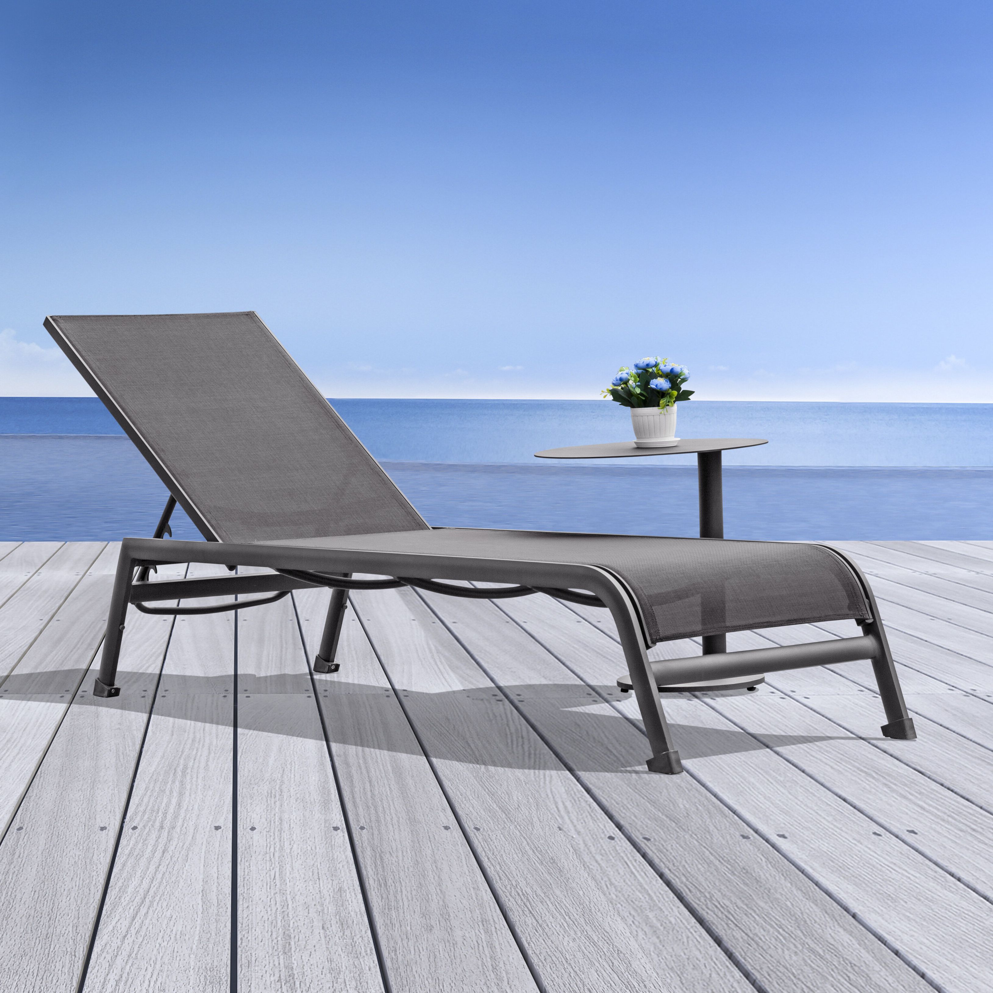 Widely Used Agustin Indoor/outdoor Reclining Chaise Lounge Regarding Glimpse Outdoor Patio Mesh Chaise Lounge Chairs (View 20 of 25)