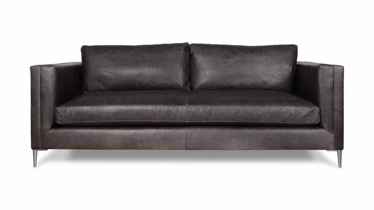 Landis Loveseats With Cushions Intended For Best And Newest Landis Leather Sofa 86 X 38 Berkshire Wolf (View 7 of 25)