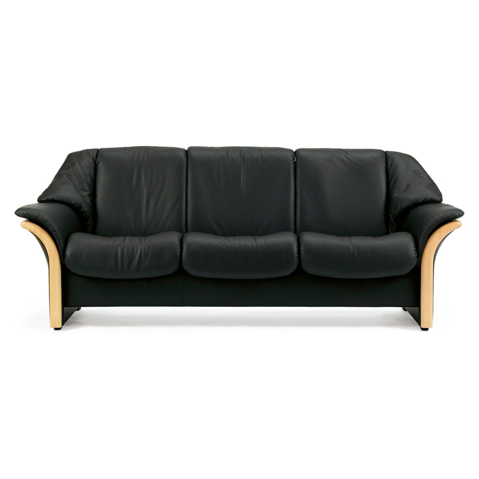 Paloma Sofas With Cushions Inside Preferred Stressless 3 Sitzer Eldorado (m) Niedrig Leder Paloma Black Holz Natur (View 1 of 25)