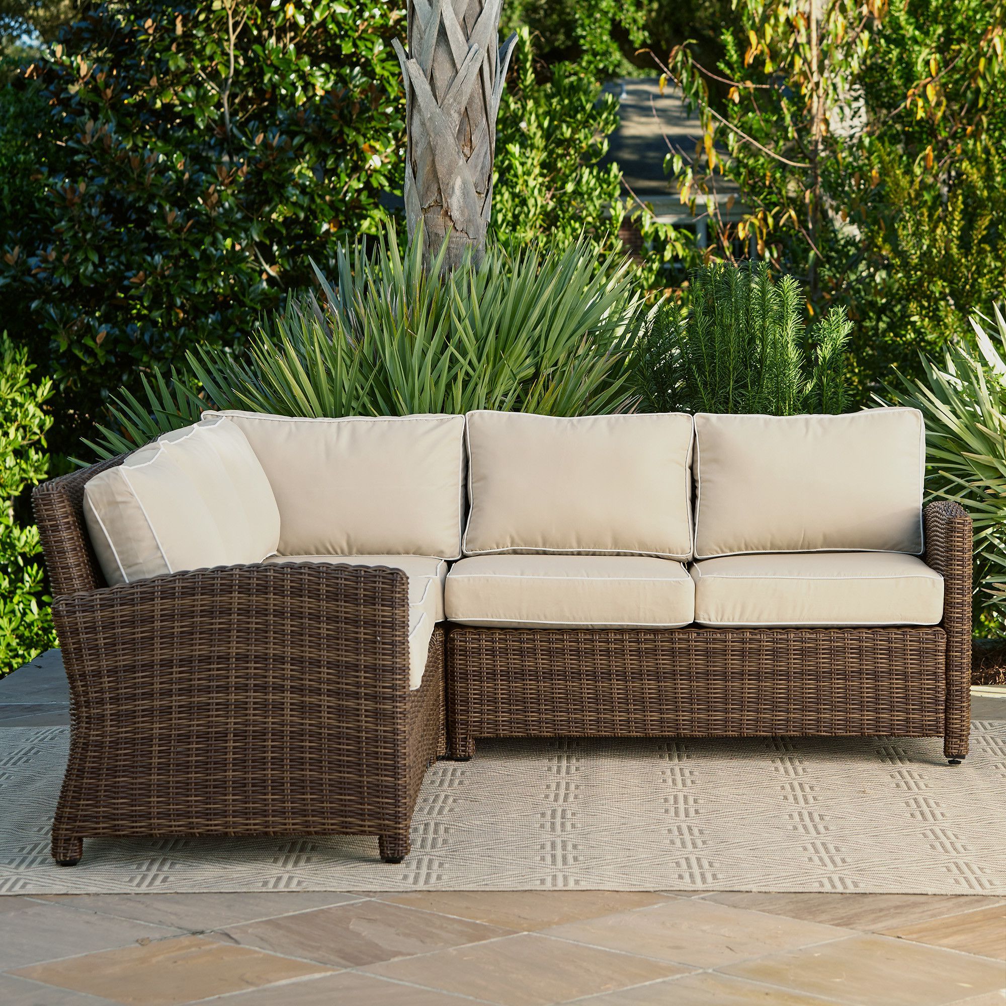 Recent Lawson Patio Sofas With Cushions Within Birch Lane Lawson Wicker Sectional & Reviews (View 8 of 25)