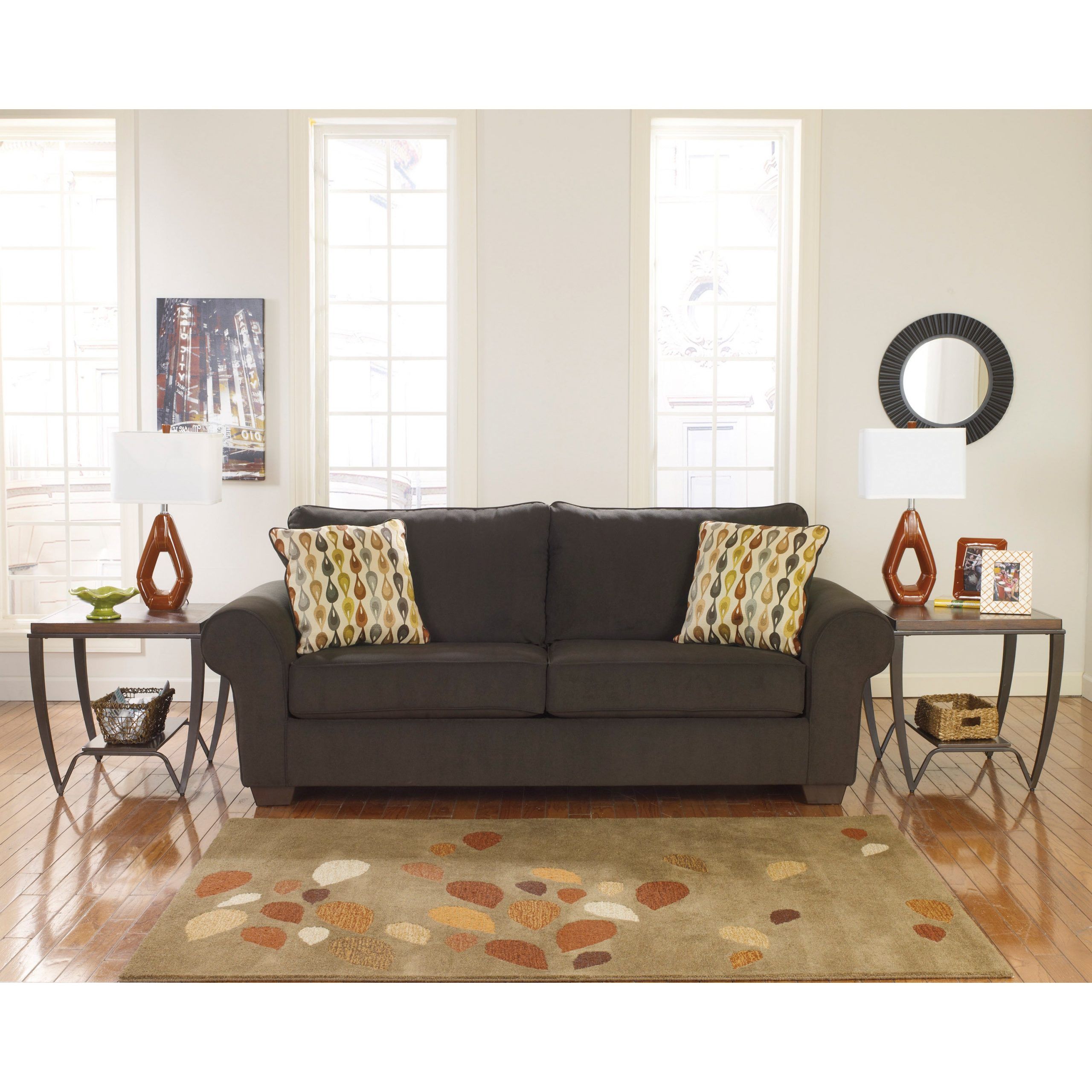 Trendy Deandra Loveseats With Cushions Within Signature Designashley Deandre Java Fabric Sofa (View 17 of 25)