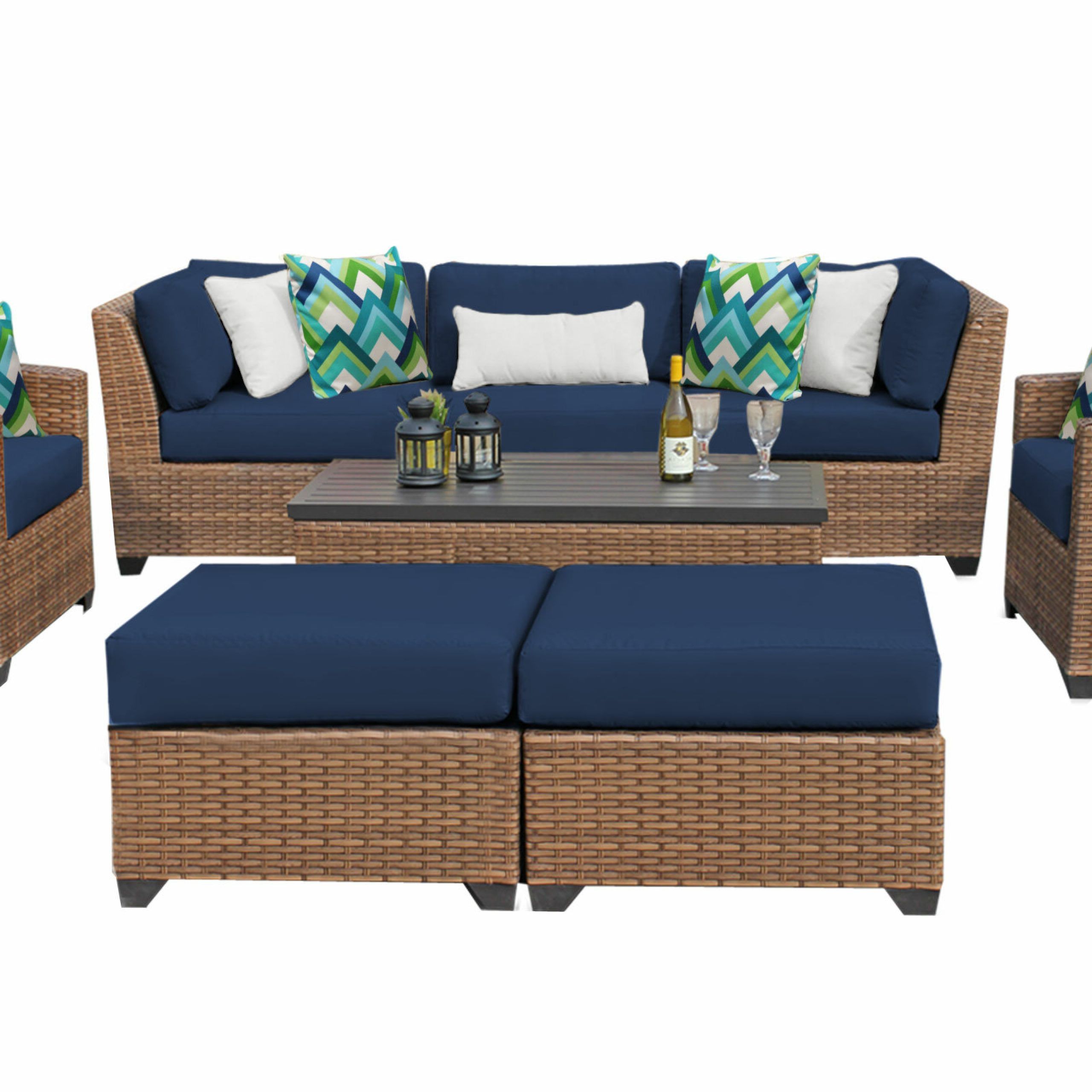 Waterbury Patio Sectionals With Cushions Within Most Popular Waterbury 8 Piece Rattan Sofa Seating Group With Cushions (View 13 of 25)