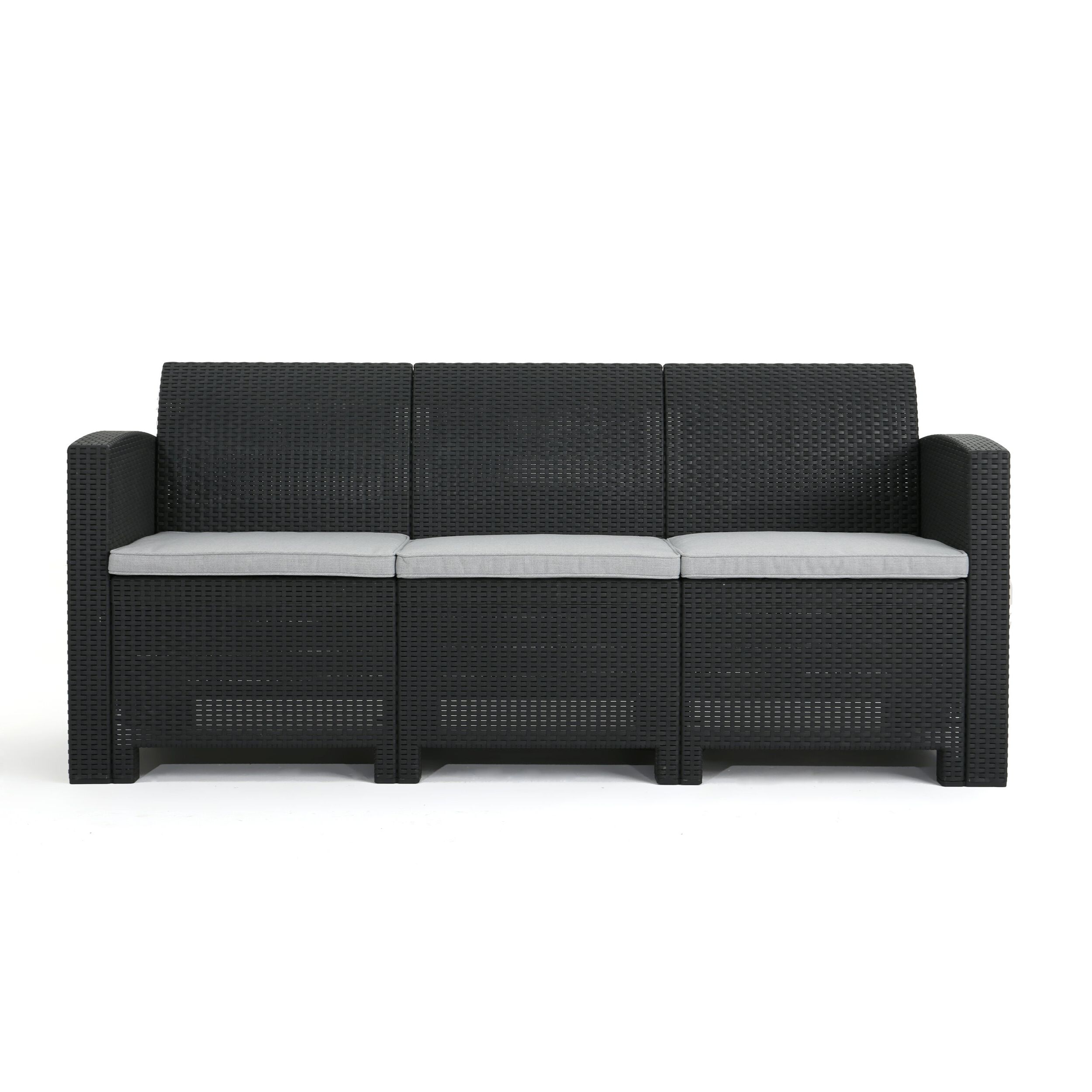 Yoselin Patio Sofa With Cushions Within Well Known Lobdell Patio Sofas With Cushions (View 25 of 25)