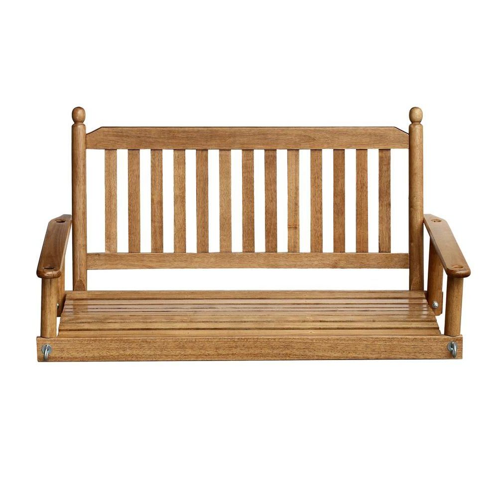 2 Person Maple Porch Swing Intended For Trendy Casual thames White Wood Porch Swings (View 11 of 25)