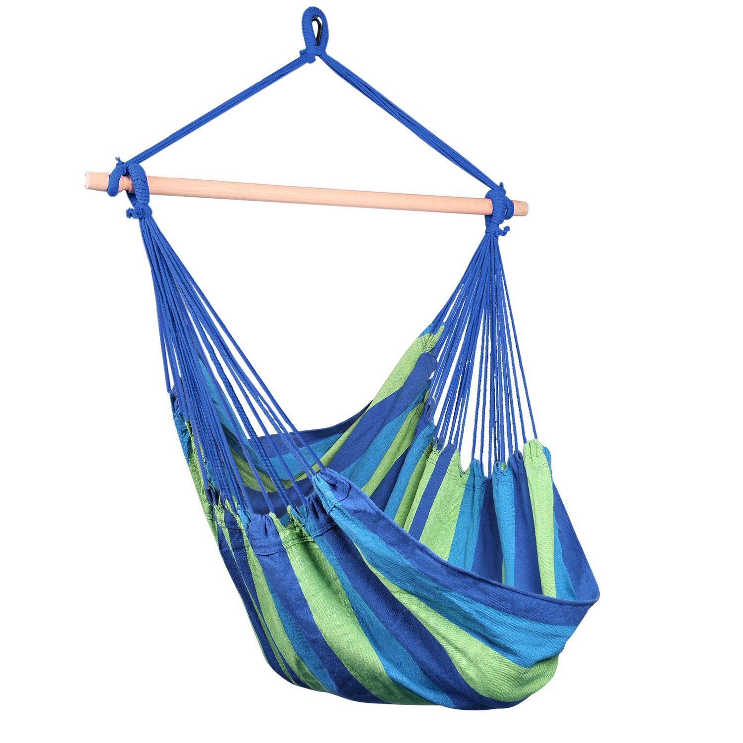 Details About Brazilian Hammock Chair, Cotton Weave Porch Swing W/ Spreader  Bar, Jungle Blue Regarding Most Current Cotton Porch Swings (View 1 of 25)