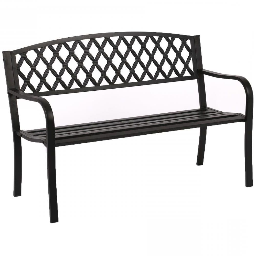Fashionable Black Outdoor Durable Steel Frame Patio Swing Glider Bench Chairs Pertaining To Amazon : 50" Patio Garden Bench Park Yard Outdoor (View 15 of 25)