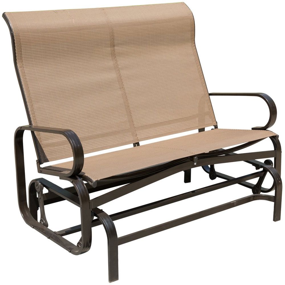 Favorite Patiopost Glider Bench Chair Outdoor 2 Person Loveseat Chair Patio Porch  Swing With Rocker, Mocha – Walmart For 2 Person Loveseat Chair Patio Porch Swings With Rocker (View 4 of 25)