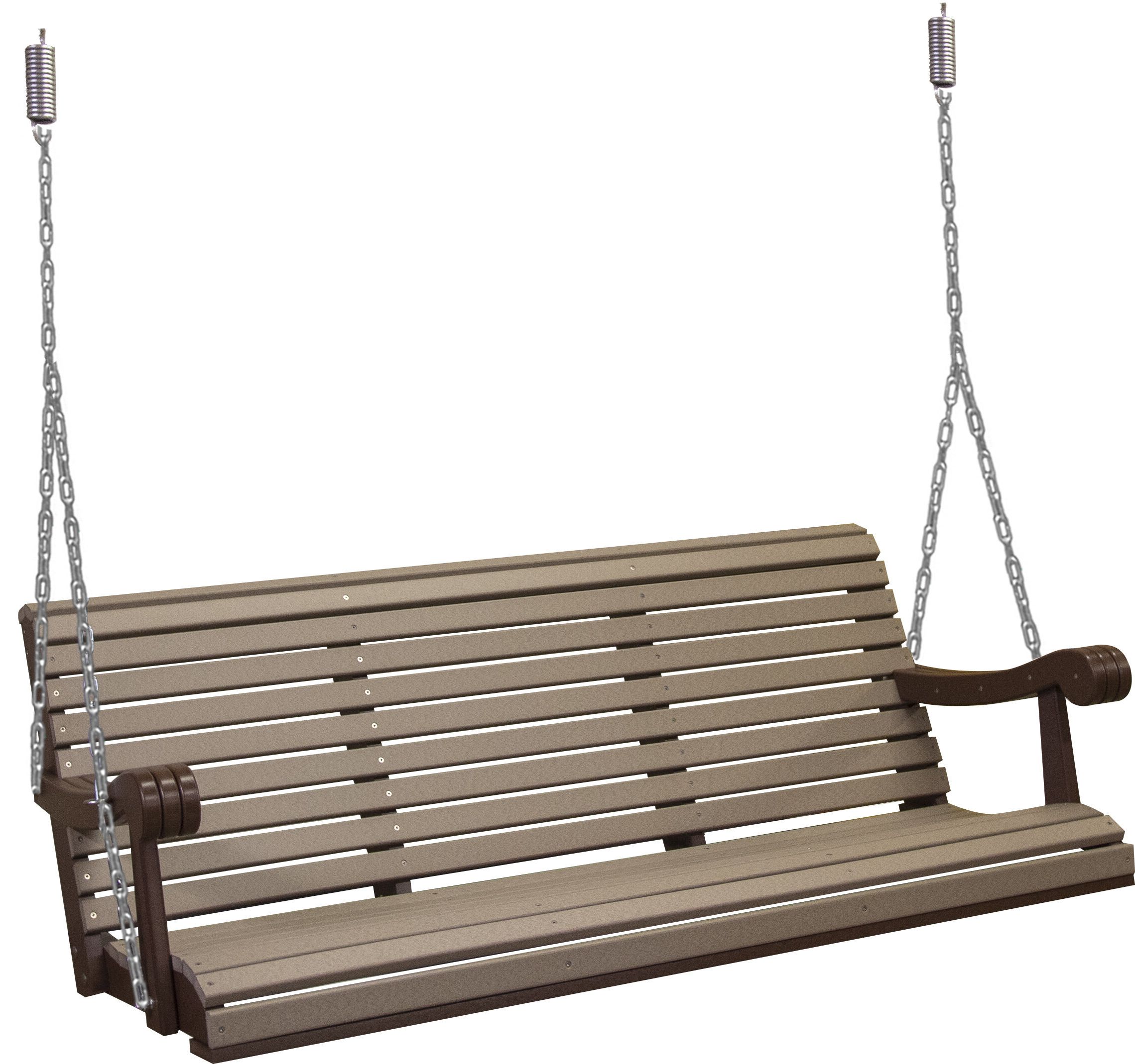 Fleurette Poly Grandpa Porch Swing Intended For Best And Newest Contoured Classic Porch Swings (View 21 of 25)