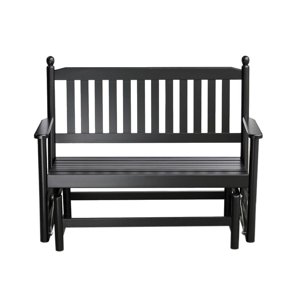 Hinkle Chair Company 2 Person Black Wood Outdoor Patio Intended For Current 2 Person Black Wood Outdoor Swings (View 1 of 25)