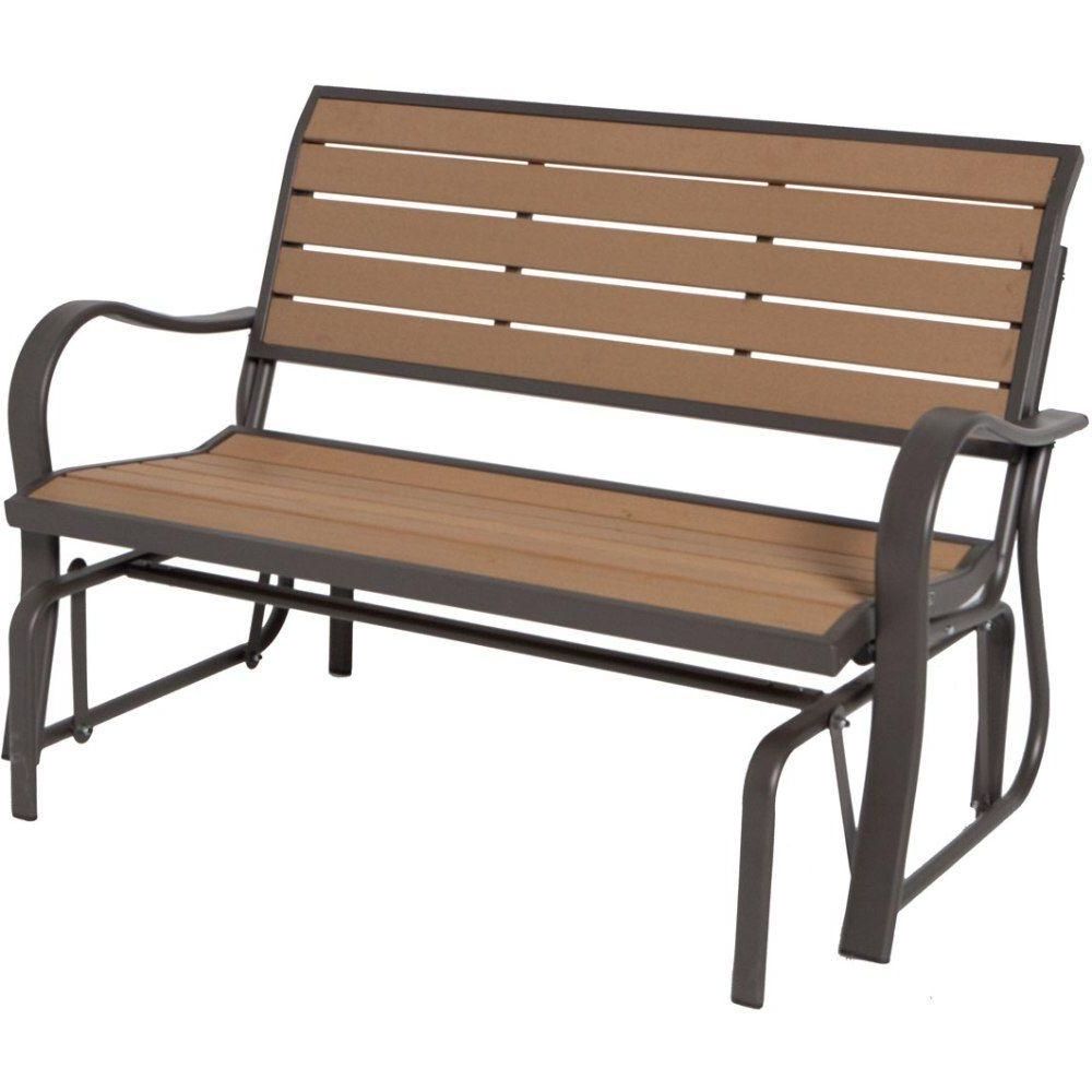 Lifetime Wood Alternative Patio Glider Bench (View 10 of 25)
