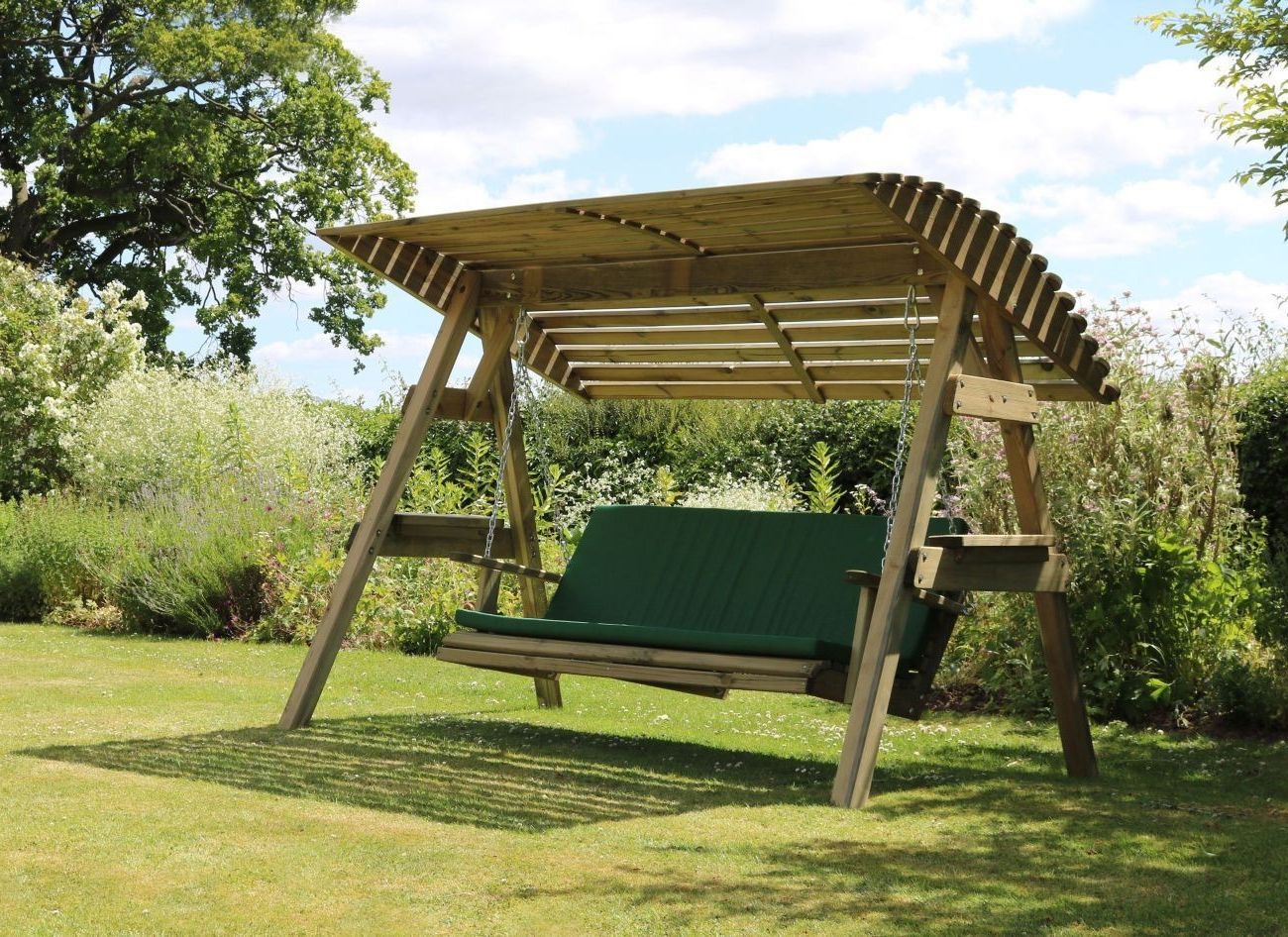 Most Popular 3 Seat Pergola Swings Intended For 3 Seat Wooden Garden Swing Chair Seat Hammock Bench Furniture Lounger (View 23 of 25)