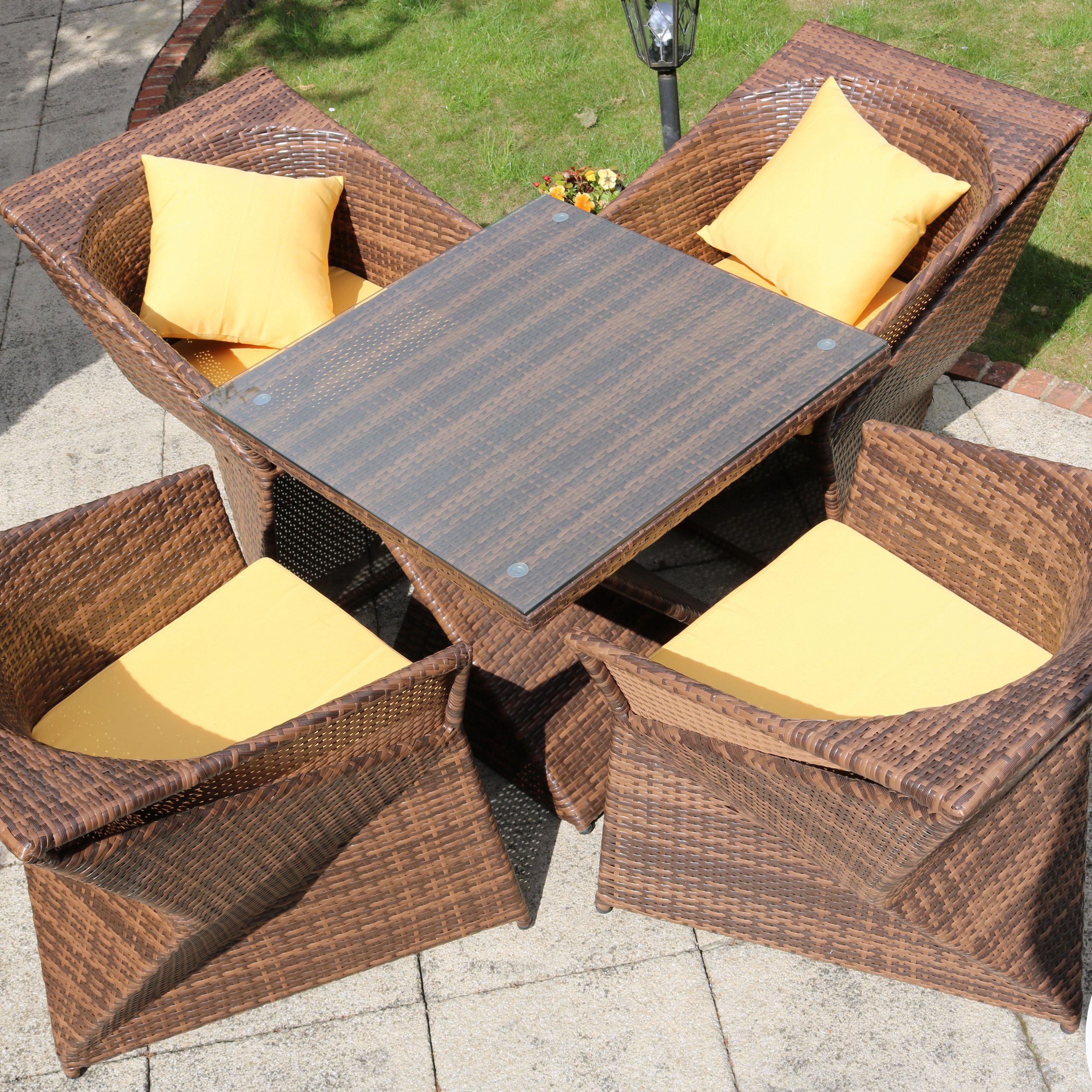 Newest Rattan Garden Swing Chairs In Highgate 4 Seater Garden Furniture Set (View 18 of 25)