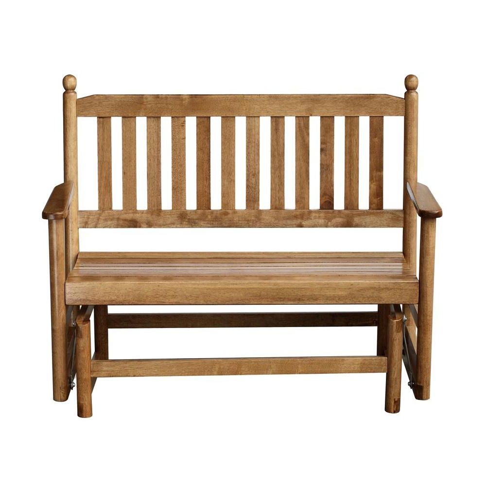Outdoor Patio Swing Glider Bench Chair S Throughout Favorite 2 Person Maple Wood Outdoor Patio Glider (View 18 of 25)
