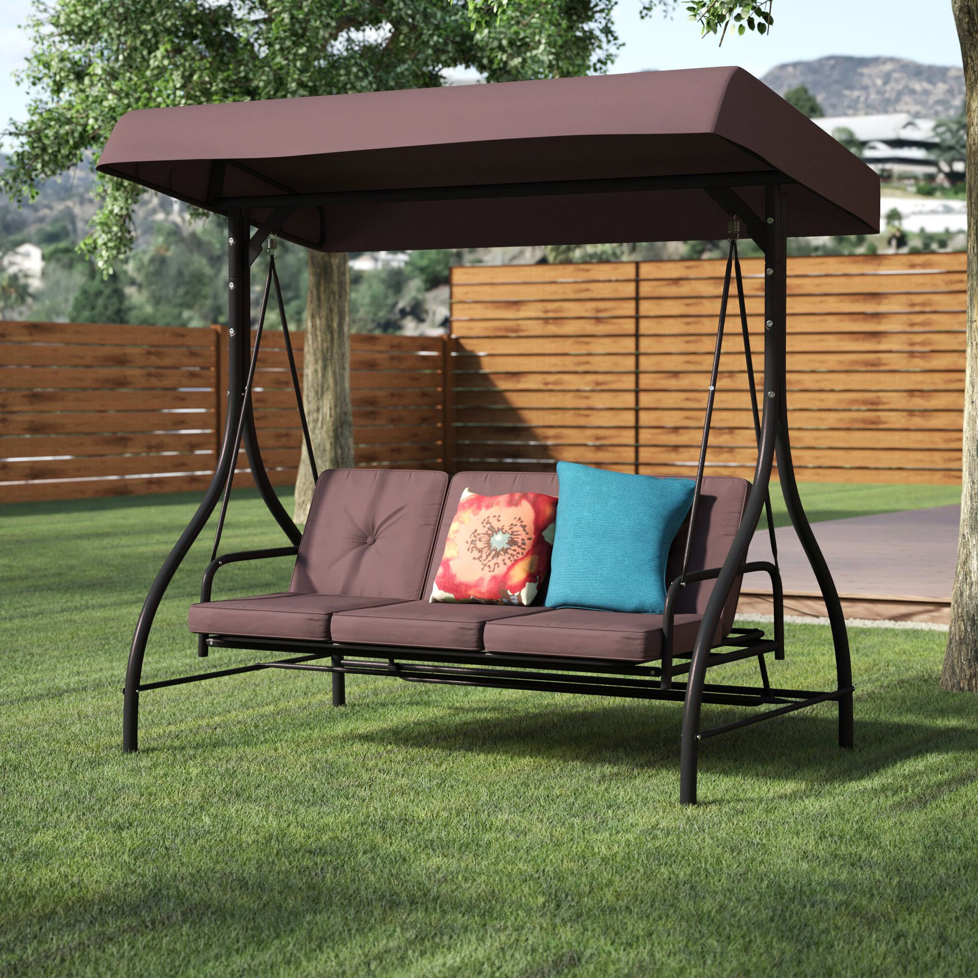 Patio Porch Swings With Stand For Preferred Lasalle Canopy Patio Porch Swing With Stand (View 5 of 25)