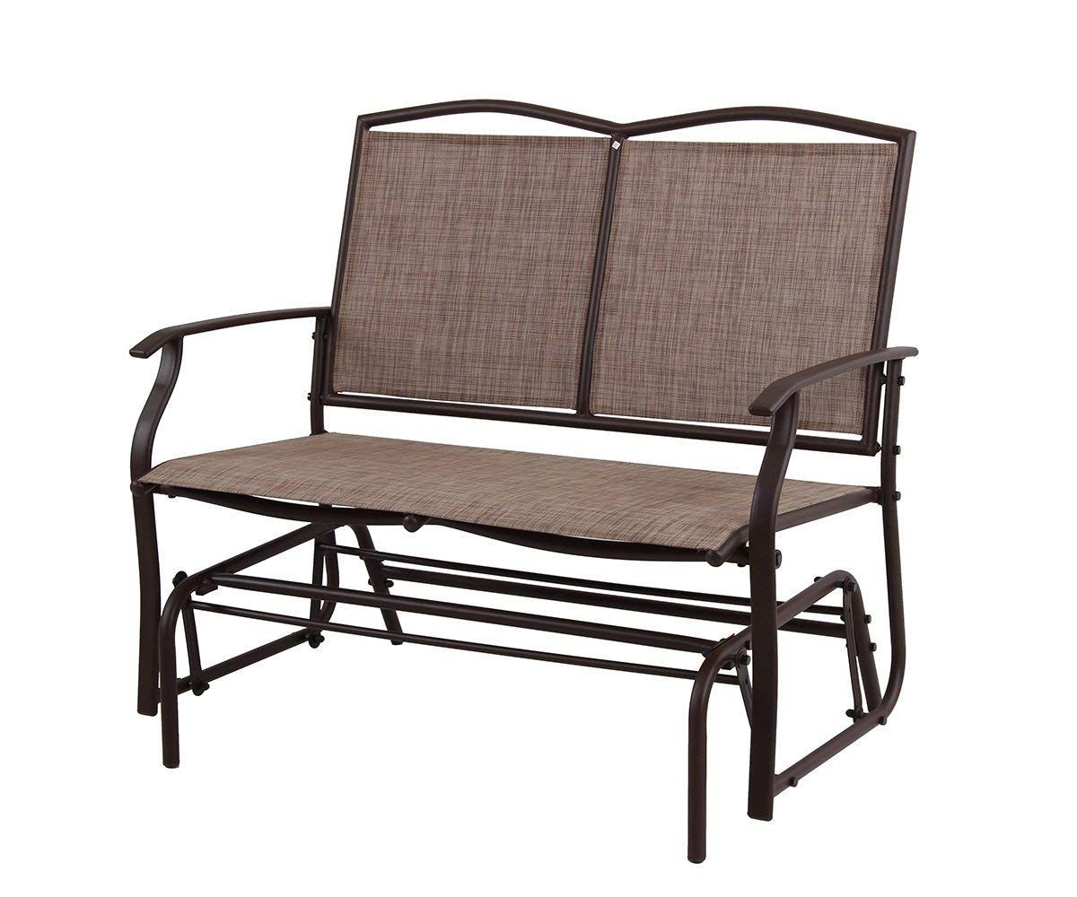 Patio Swing Glider Bench For 2 Persons Rocking Chair, Garden With Regard To Well Liked Outdoor Swing Glider Chairs With Powder Coated Steel Frame (View 1 of 25)