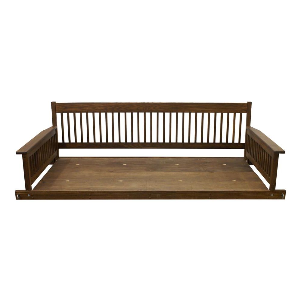 Plantation 2 Person Daybed Danish Wooden Porch Patio Swing With Regard To Most Recent Casual thames White Wood Porch Swings (View 15 of 25)