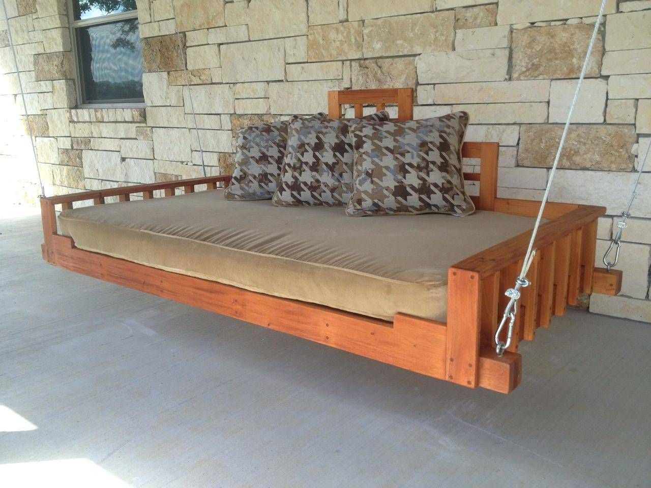 Popular Scenic Swinging Porch Bed Swing Woodworking Plans Large Inside Day Bed Porch Swings (View 17 of 25)