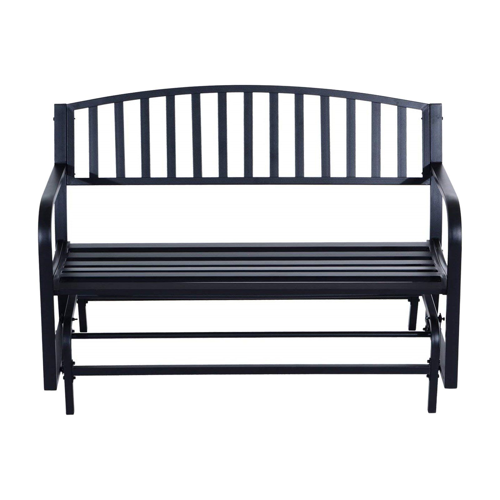 Recent Outdoor Steel Patio Swing Glider Benches In Outsunny Weather Resistant Steel Outdoor Porch Swing – Black (View 14 of 25)
