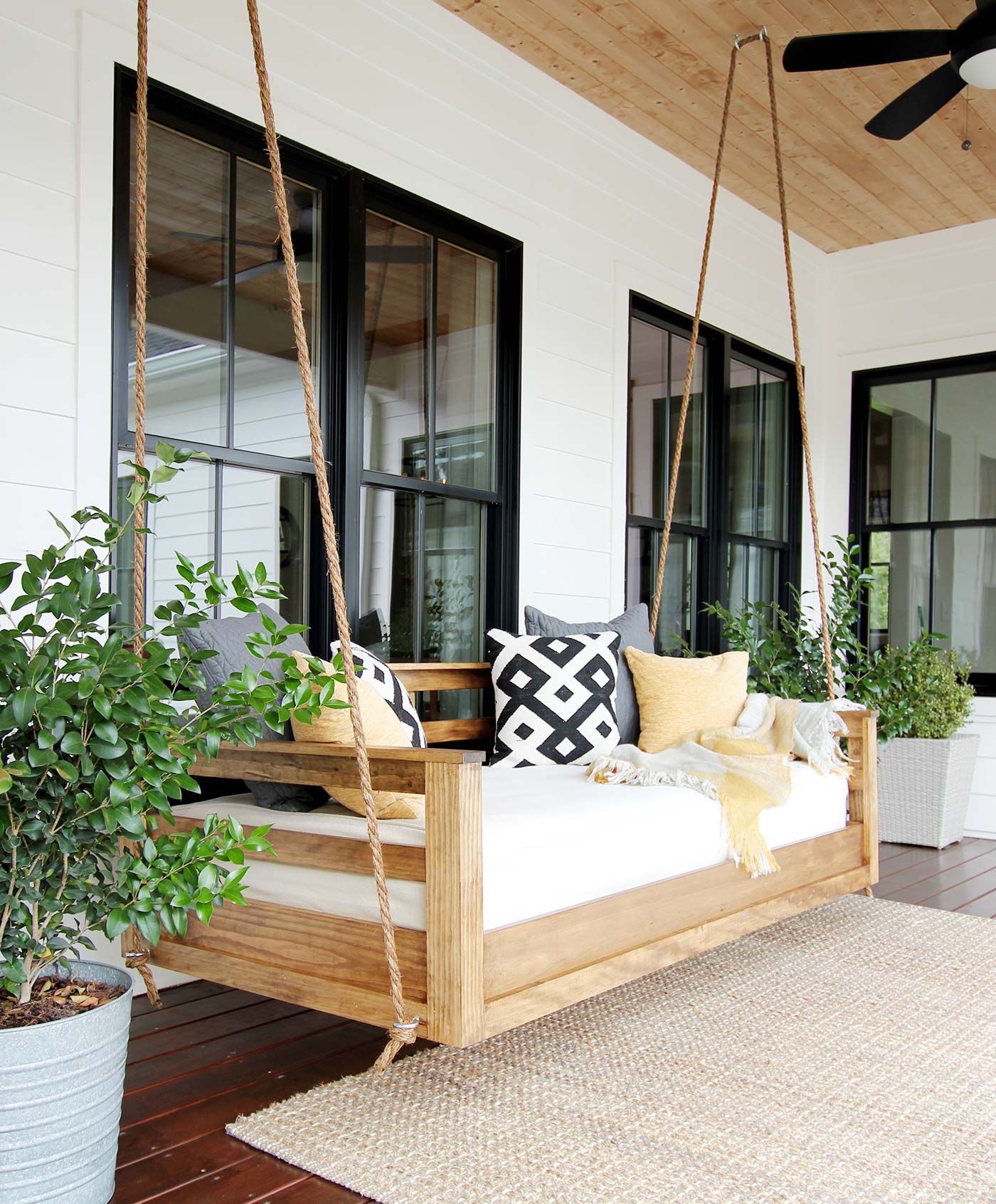 Well Known Daybed Porch Swings With Stand Intended For How To Build A Porch Swing Bed – Plank And Pillow (View 6 of 25)