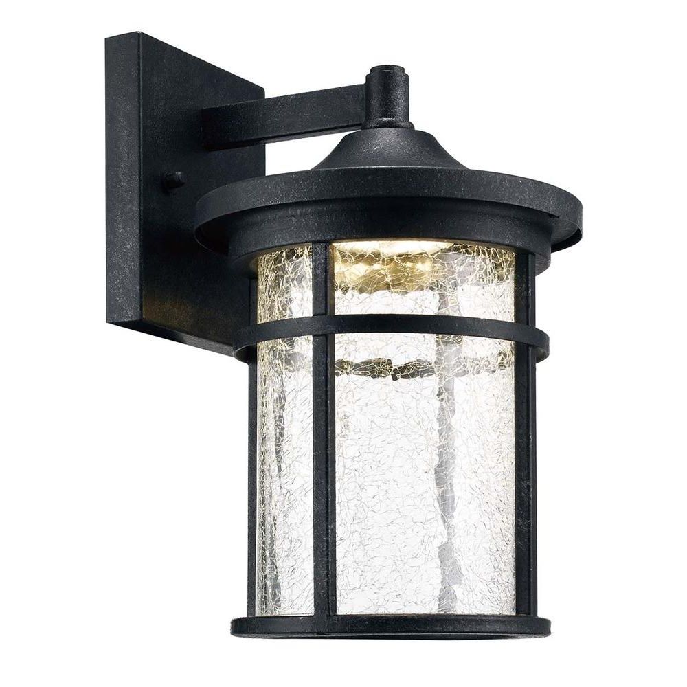 Current Home Decorators Collection Aged Iron Outdoor Led Wall Inside Meunier Glass Outdoor Wall Lanterns (Photo 11 of 15)