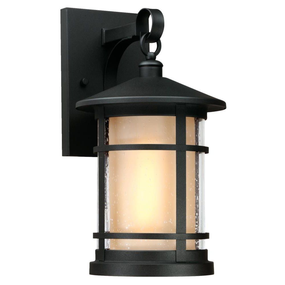 Fashionable Westinghouse Albright Textured Black 1 Light Outdoor Regarding Ciotti Black Outdoor Wall Lanterns (View 6 of 15)