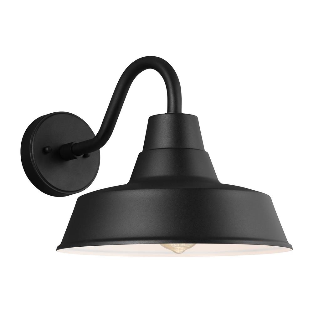 Newest Arryonna Outdoor Barn Lights Throughout Sea Gull Lighting Barn Light 1 Light Black Outdoor Wall (View 11 of 15)