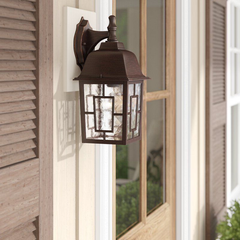 Payeur 12.25'' H Hammered Glass Outdoor Wall Lanterns Pertaining To Well Liked Sol 72 Outdoor™ Payeur  (View 2 of 15)