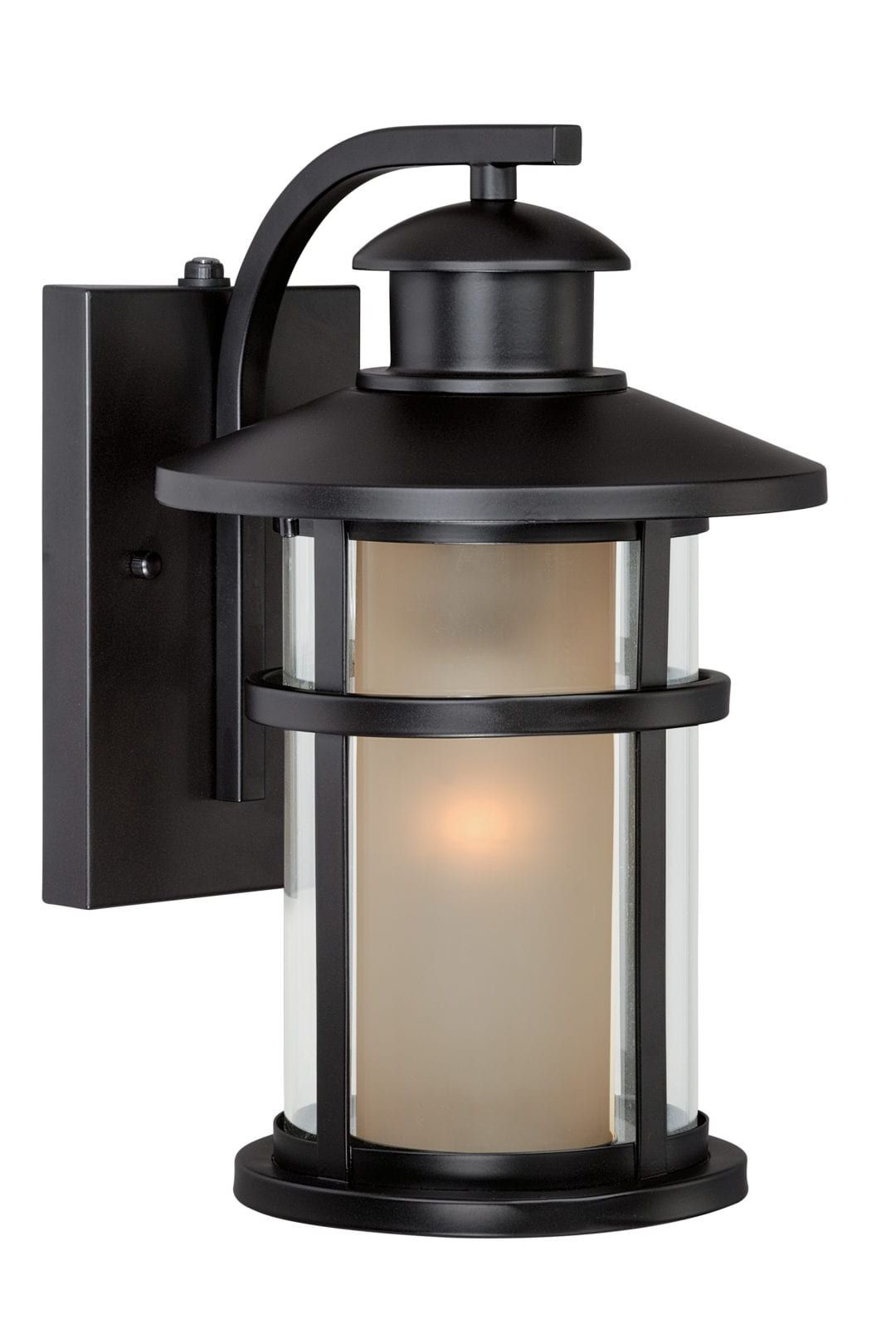 Trendy Southport 6.5 In Outdoor Wall Light Matte Black – Vaxcel Throughout Needham Dark Bronze 17'' H Seeded Glass Outdoor Flush Mount (Photo 15 of 15)