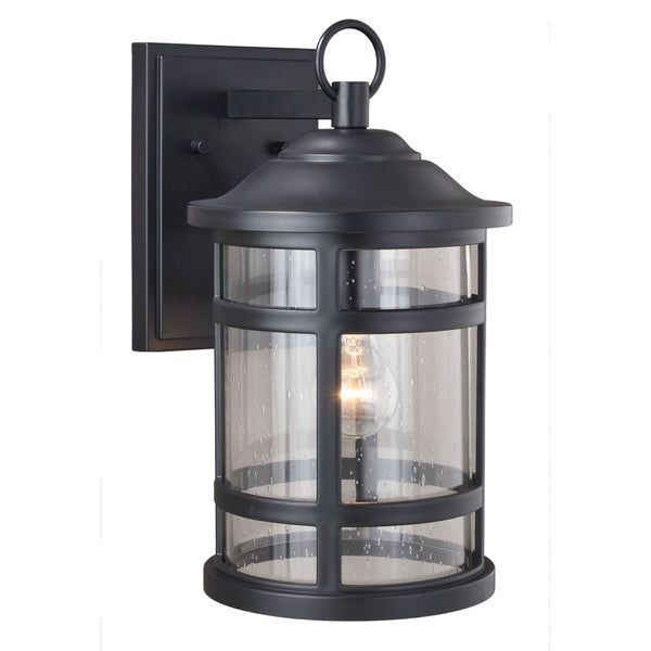 Walland Black 14.75'' H Outdoor Wall Lanterns For 2019 Southport Rust Proof 1 Light Black Coastal Outdoor Wall (Photo 6 of 15)