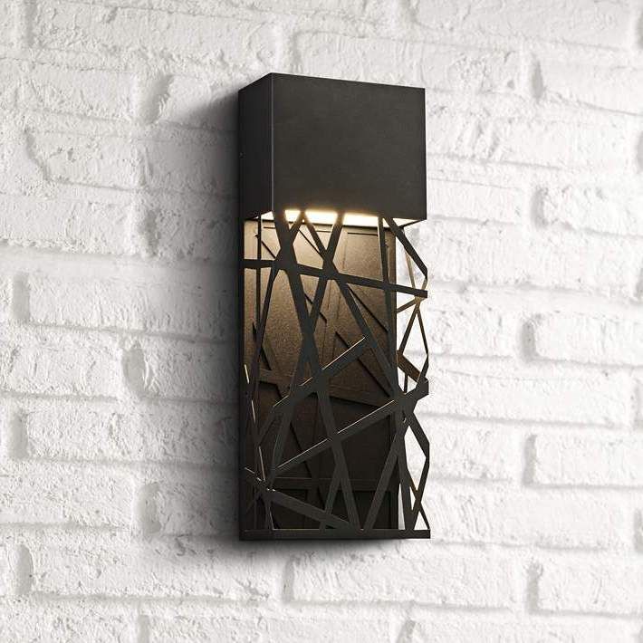Boon 16 High Black Powder Coated Led Outdoor Wall Light (View 2 of 4)