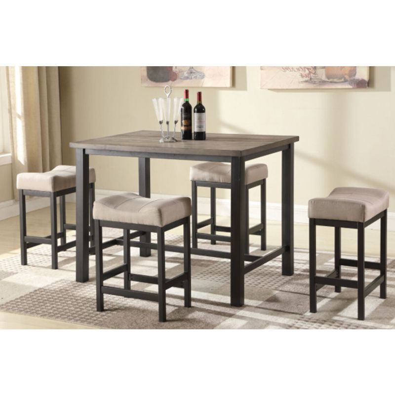 Bar Tables With 4 Counter Stools In Most Recently Released Tribeca Pub Table W/ Four Stools – Cleo's Furniture (View 1 of 15)