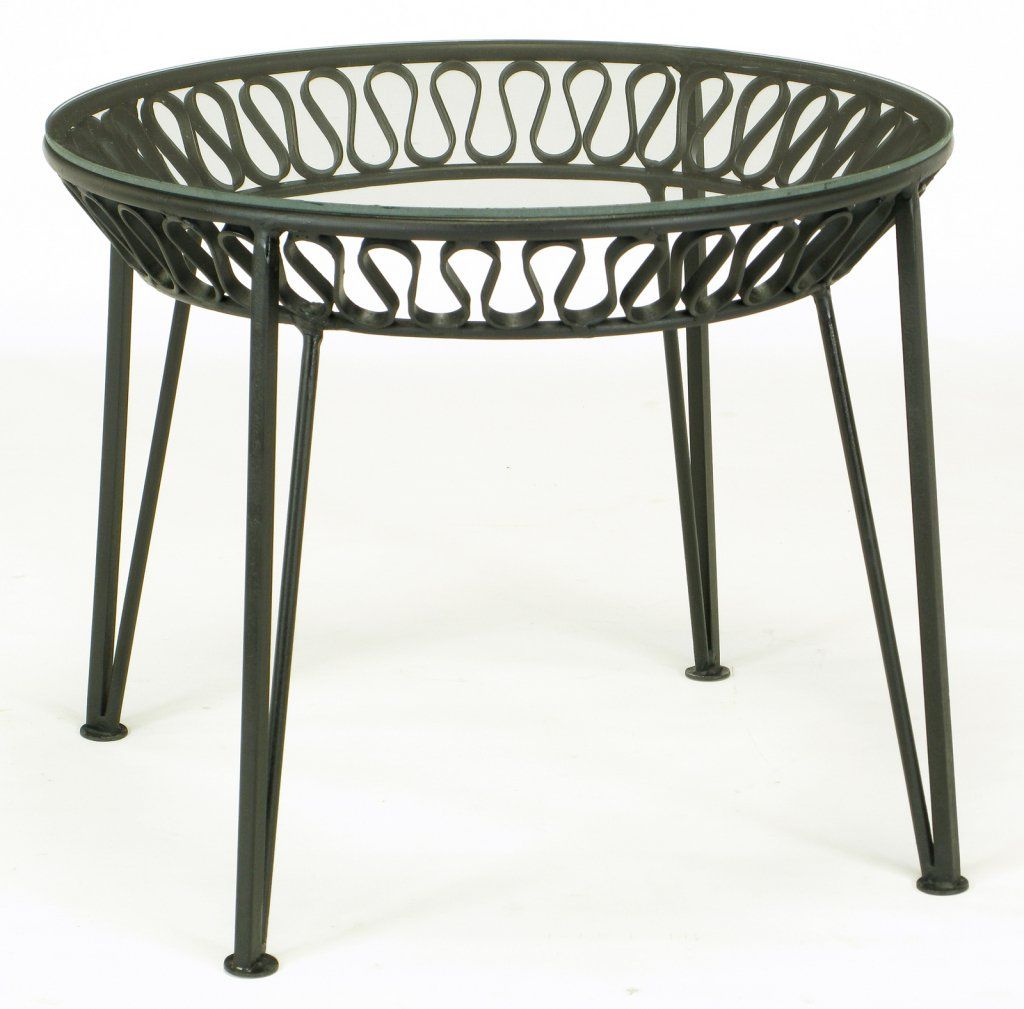 Black Iron Outdoor Accent Tables Regarding Most Recently Released Maurizio Tempestini For Salterini Wrought Iron Side Table Patio Accent (View 4 of 15)