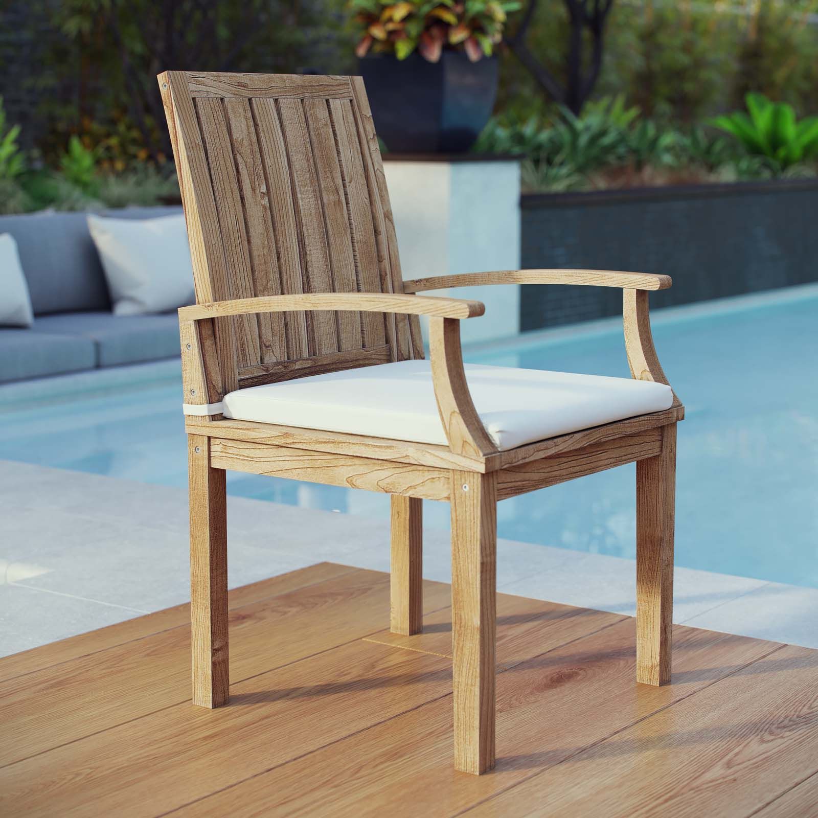 Current Natural Wood Outdoor Chairs For Modterior :: Outdoor :: Outdoor Chairs :: Marina Outdoor Patio Teak (View 1 of 15)