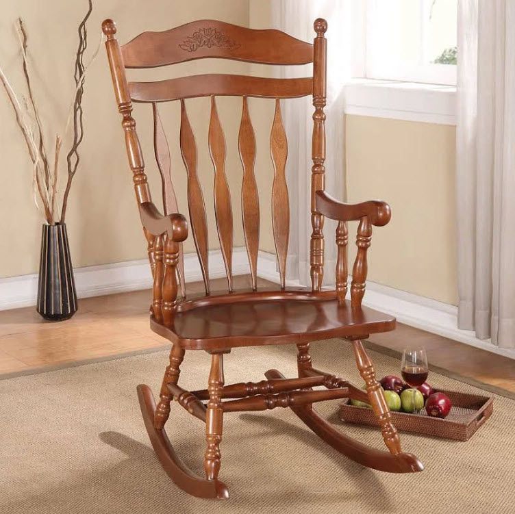 Dark Walnut Traditional Rustic Rocker Chair With Well Known Dark Natural Rocking Chairs (View 4 of 15)