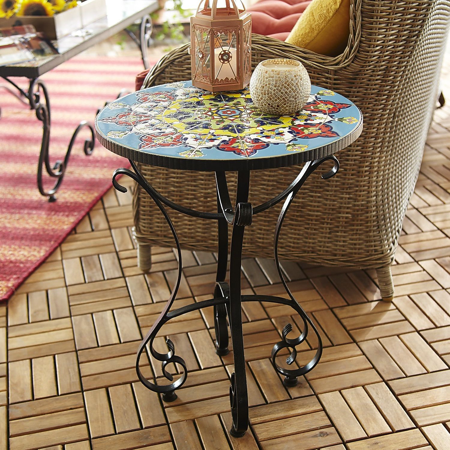 Emilio Mosaic Accent Table – Pier1 In Most Current Mosaic Black Iron Outdoor Accent Tables (View 15 of 15)