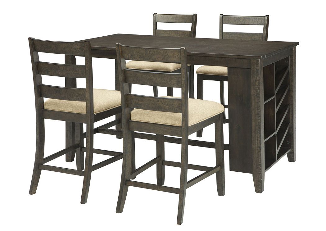 Famous Bar Tables With 4 Counter Stools Within Rokane Counter Height Dining Room Table And Bar Stools (set Of  (View 11 of 15)