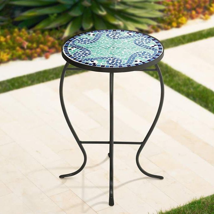Lamps Plus Intended For Mosaic Black Iron Outdoor Accent Tables (View 2 of 15)