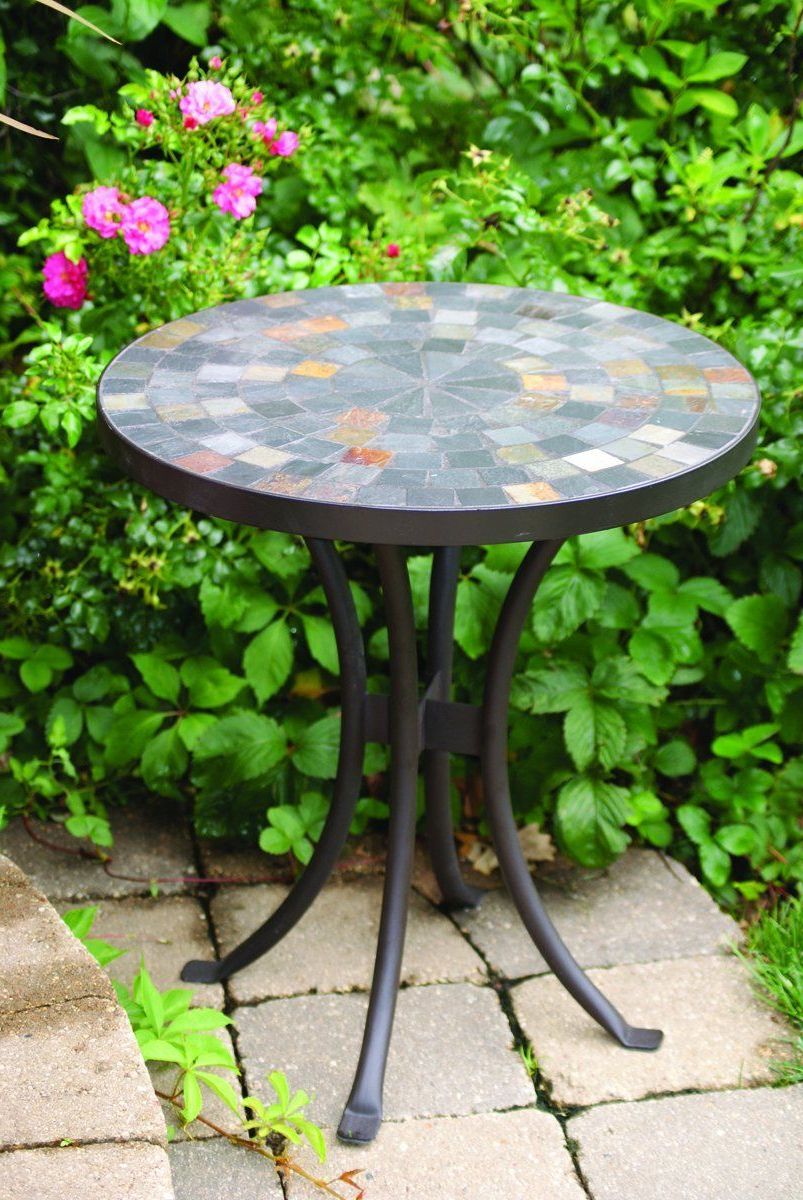 Mosaic Accent Table, Outdoor End Tables, Accent With Regard To Favorite Sunburst Mosaic Outdoor Accent Tables (View 1 of 15)