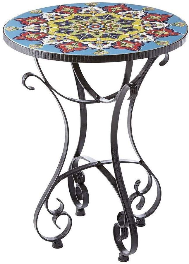 Mosaic Accent Table, Table Intended For Dragonfly Mosaic Outdoor Accent Tables (View 8 of 15)