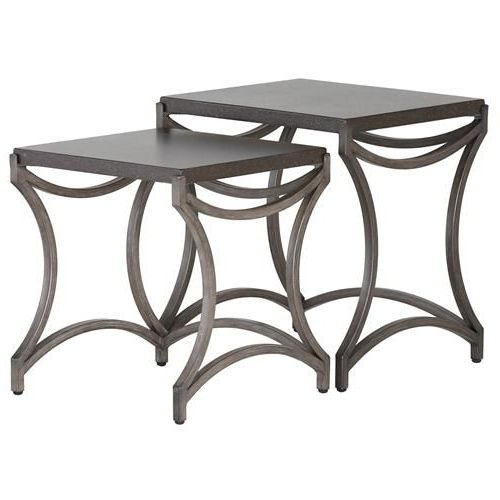Most Current Black Iron Outdoor Accent Tables Intended For Summer Classics Caroline Black Iron Outdoor Nesting Tables (View 11 of 15)