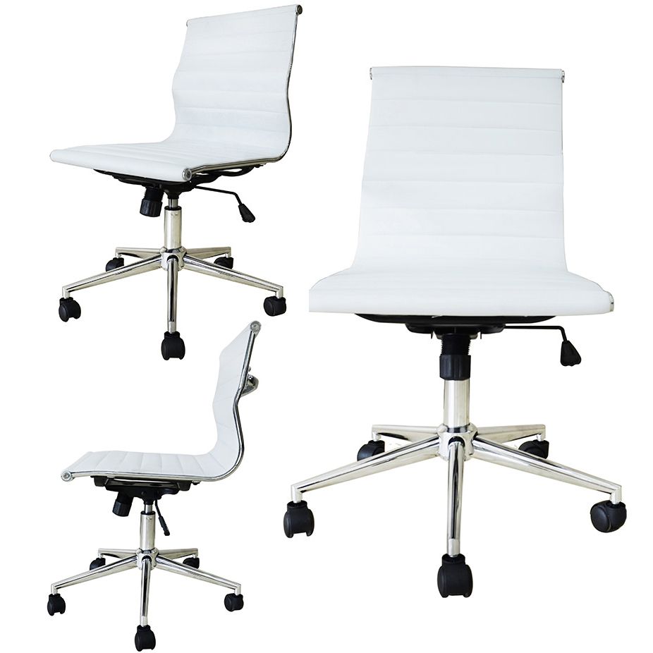 Most Current Modern Adjustable Back Outdoor Chairs Within 2xhome White Mid Century Modern Contemporary Executive Office Chair Mid (View 14 of 15)