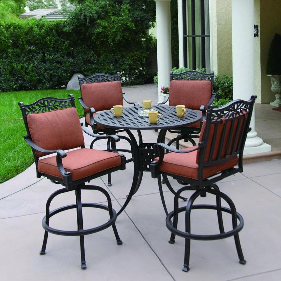 Most Recently Released 5 Piece Outdoor Bar Tables Throughout Shop Darlee 5 Piece Charleston Cushioned Cast Aluminum Patio Bar Height (View 11 of 15)