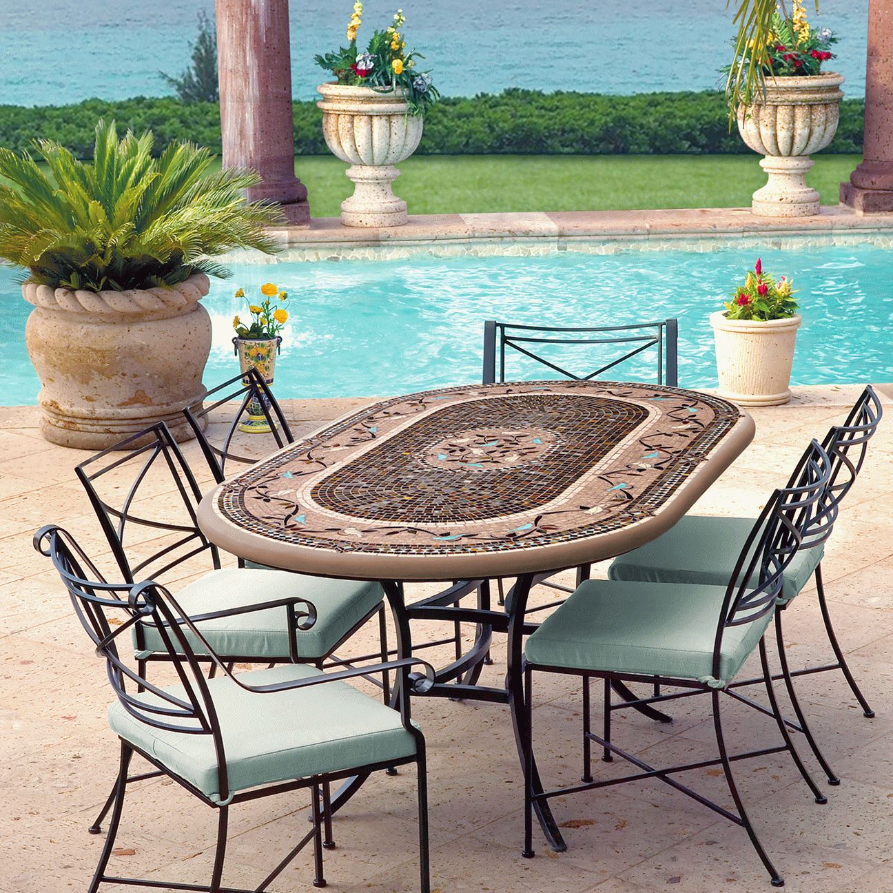 Most Up To Date Mosaic Black Iron Outdoor Accent Tables Intended For Neille Olson – Knf Designs (View 1 of 15)