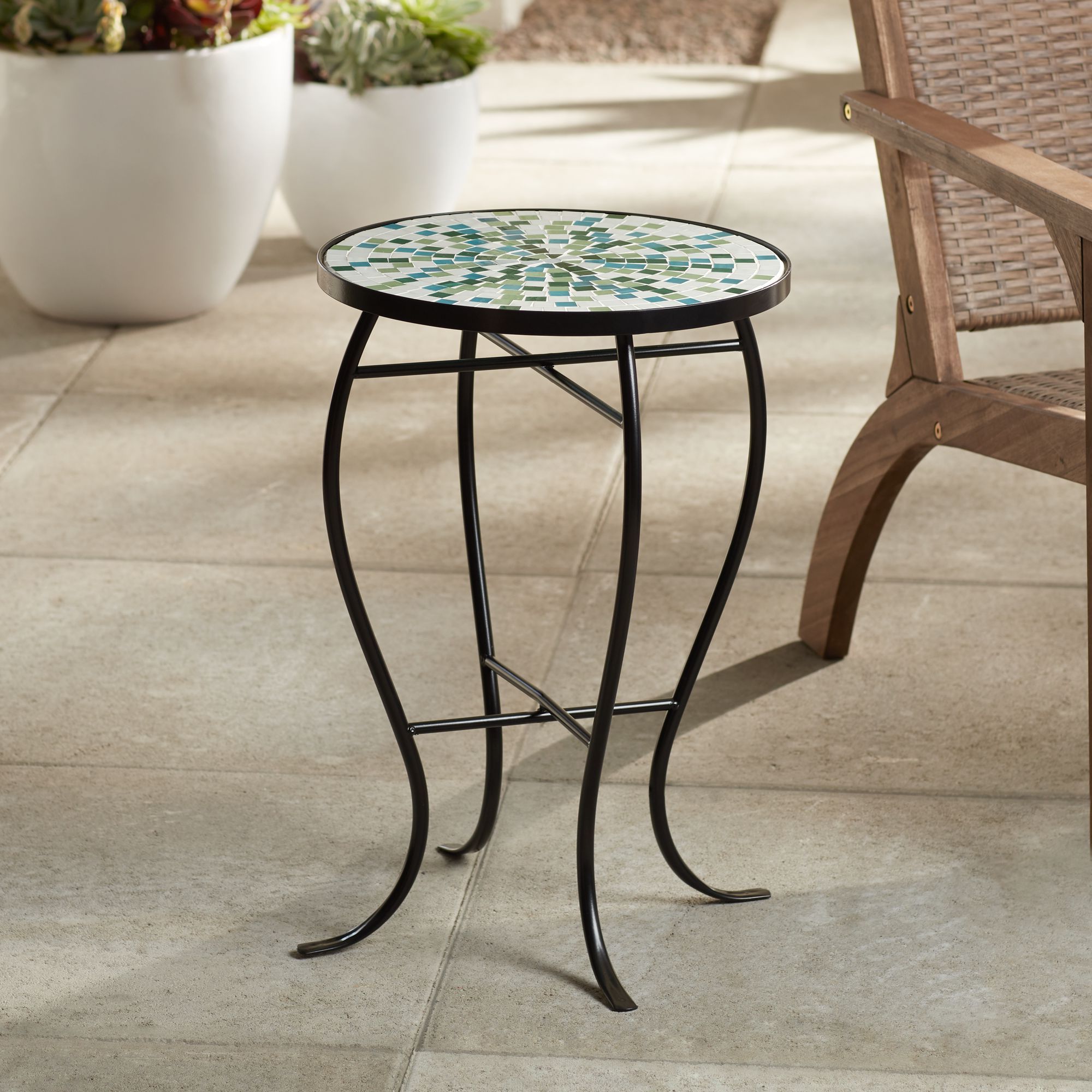 Most Up To Date Ocean Mosaic Outdoor Accent Tables Throughout Blue Mosaic Outdoor Coffee Table : Amazon Com Teal Island Designs Blue (View 4 of 15)