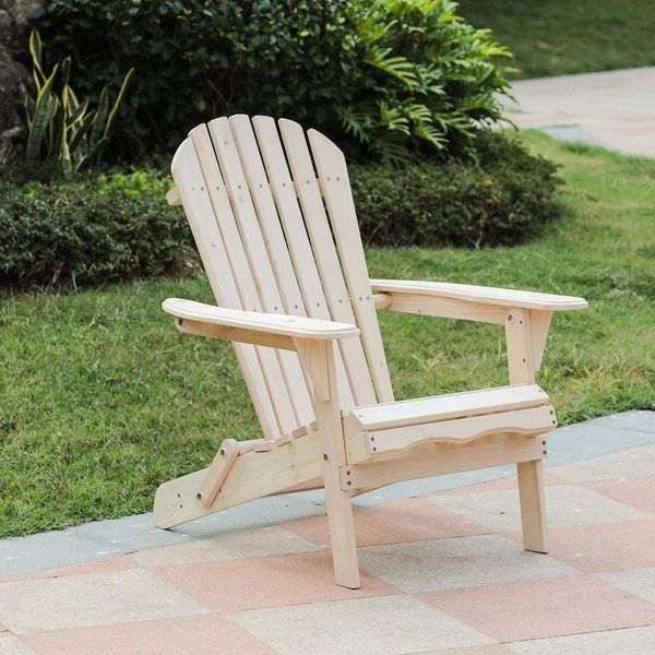 Natural Wood Outdoor Chairs With Popular Natural Wood Adirondack Chair – Overstock –  (View 14 of 15)